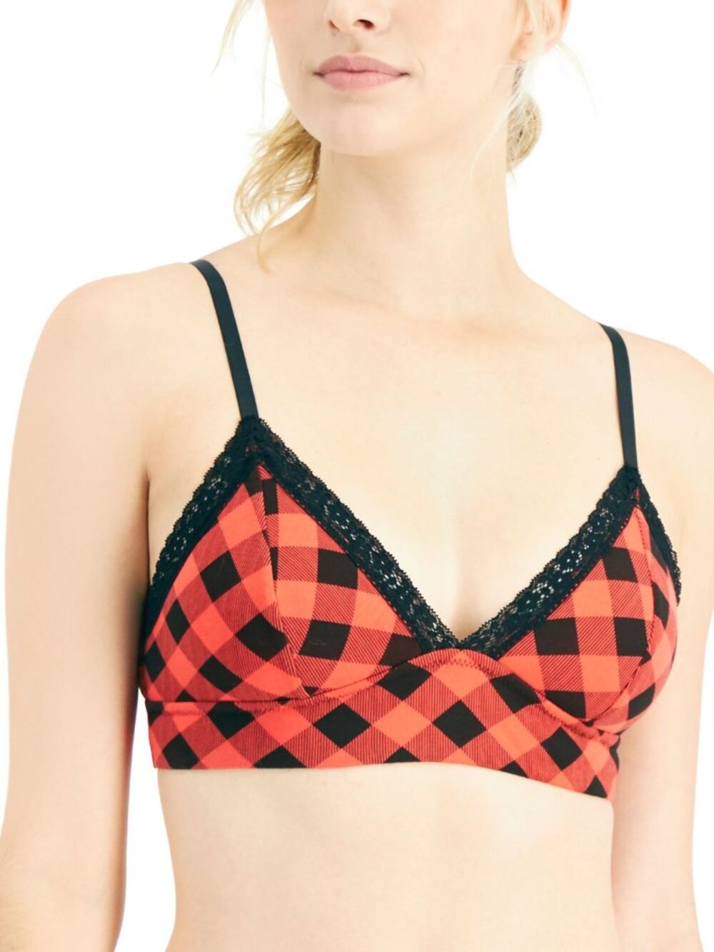 Jenni by Jennifer Moore Womens On Repeat Wide Lace Bralette